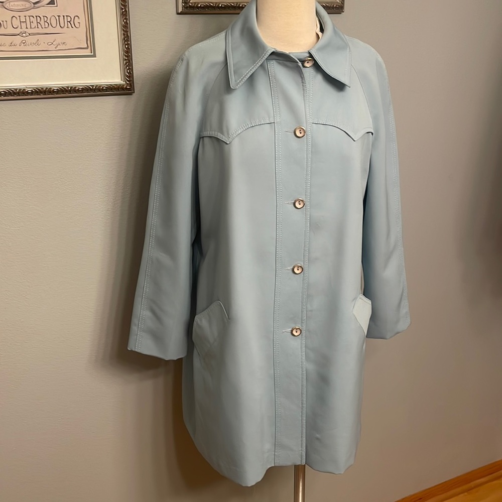 Forecaster OF BOSTON VINTAGE BLUE TRENCH COAT